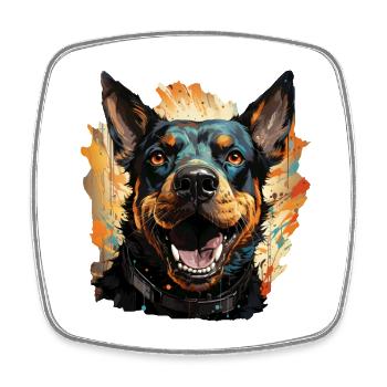 Hund - Viereckiger Kühlschrankmagnet - Weiß - Vorne