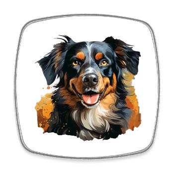 Hund - Viereckiger Kühlschrankmagnet - Weiß - Vorne