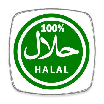 Halal - Viereckiger Kühlschrankmagnet - Weiß - Vorne