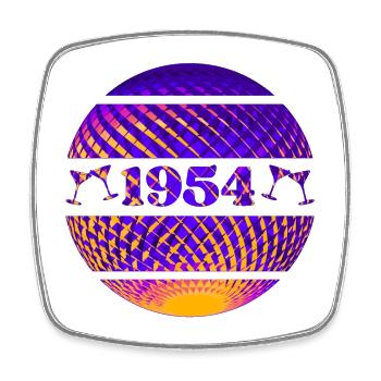 Born 1954 - 70th birthday - Square fridge magnet - white - Front