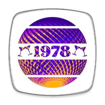 Born 1978 - Square fridge magnet - white - Front