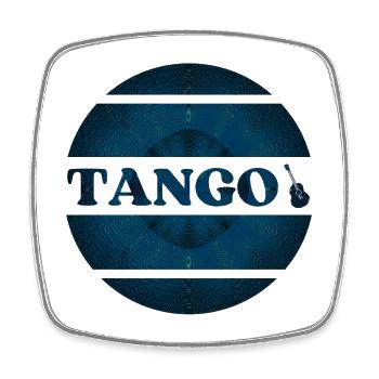 Design de tango bleu pour danseurs de tango - Magnet carré - blanc - Devant