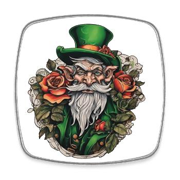 Leprechaun / Kobold / grün / Ginger / Irland - Viereckiger Kühlschrankmagnet - Weiß - Vorne