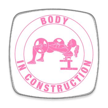 Hip Thrust, Fitness Sportlerin, Gym, Krafttraining - Viereckiger Kühlschrankmagnet - Weiß - Vorne