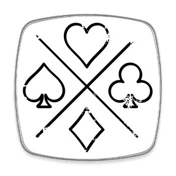 Poker Symbol - Viereckiger Kühlschrankmagnet - Weiß - Vorne