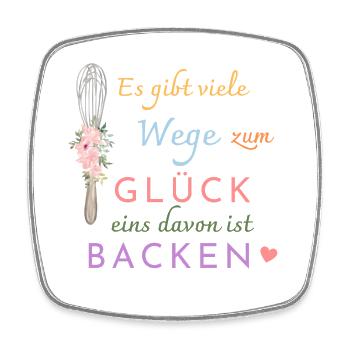 Es gibt viele Wege zum Glück - Viereckiger Kühlschrankmagnet - Weiß - Vorne