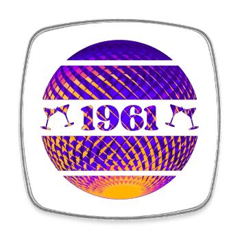1961 - Square fridge magnet - white - Front