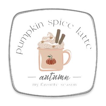 Pumpkin Spice Latte Autumn Gift - Square fridge magnet - white - Front