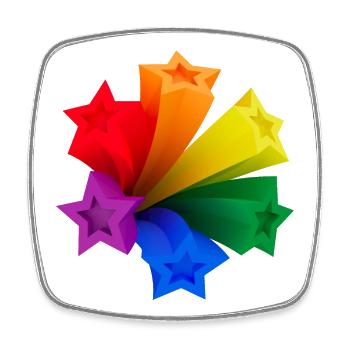 Dynamische Regenbogen-Sterne LGBT V3 - Viereckiger Kühlschrankmagnet - Weiß - Vorne