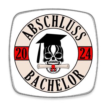 Bachelor Totenkopf 2024 - Viereckiger Kühlschrankmagnet - Weiß - Vorne