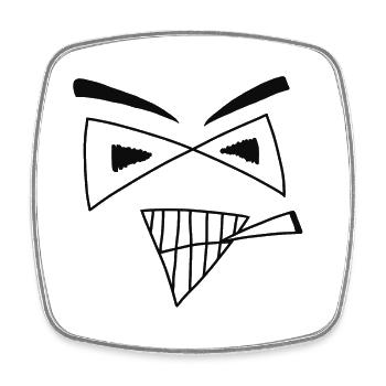 Chill' mal Bro schwarz - Weska Face Kollektion - Viereckiger Kühlschrankmagnet - Weiß - Vorne