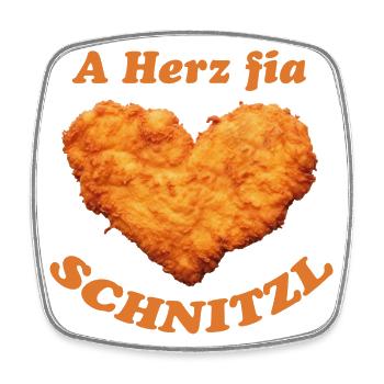 A Herz Fia Schnitzl - dunkel - Viereckiger Kühlschrankmagnet - Weiß - Vorne
