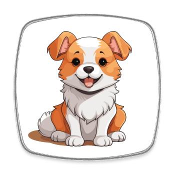 Dog - Kawaii Style - Square fridge magnet - white - Front