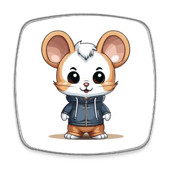 Mouse - Kawaii Style - Square fridge magnet - white - Front
