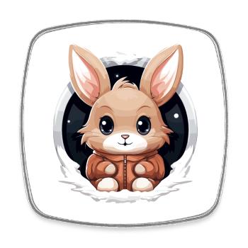Bunny - Kawaii Style - Square fridge magnet - white - Front