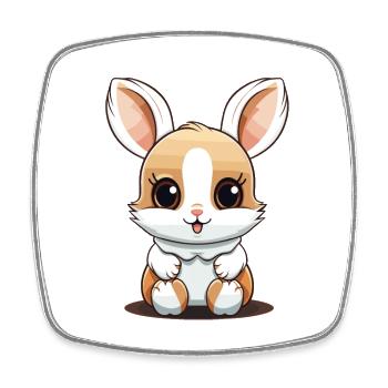 Bunny - Kawaii Style - Square fridge magnet - white - Front
