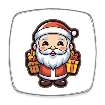 Weihnachtsmann Design - Kawaii Style - Viereckiger Kühlschrankmagnet - Weiß - Vorne