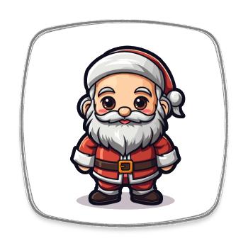 Weihnachtsmann Design - Kawaii Style - Viereckiger Kühlschrankmagnet - Weiß - Vorne