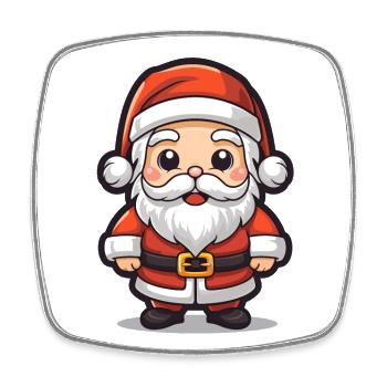 Weihnachtsmann Design - Kawaii Style - Viereckiger Kühlschrankmagnet - Weiß - Vorne