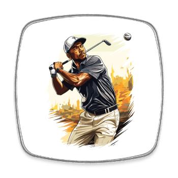 Golf Spieler - Illustration - Viereckiger Kühlschrankmagnet - Weiß - Vorne