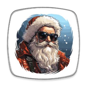Père Noël - illustration - Magnet carré - blanc - Devant