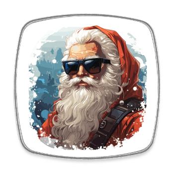 Père Noël - illustration - Magnet carré - blanc - Devant
