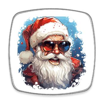 Père Noël - illustration - Magnet carré - blanc - Devant
