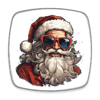Père Noël - illustration - Magnet carré - blanc - Devant
