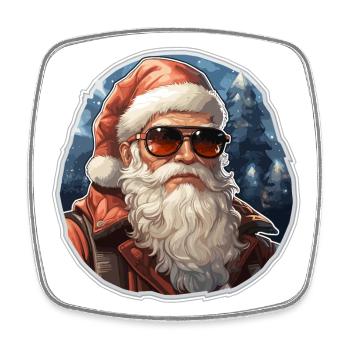 Père Noël - illustration - Magnet carré - blanc - Devant
