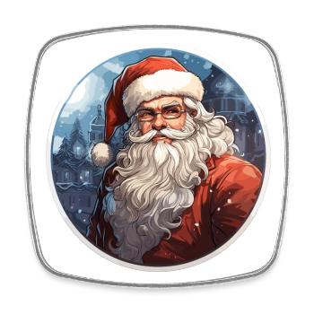 Père Noël - illustration - Magnet carré - blanc - Devant