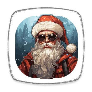 Père Noël - illustration - Magnet carré - blanc - Devant