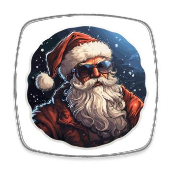 Père Noël - illustration - Magnet carré - blanc - Devant