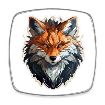 Fuchs - Illustration - Viereckiger Kühlschrankmagnet - Weiß - Vorne