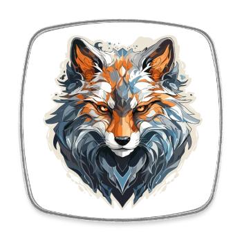 Fuchs - Illustration - Viereckiger Kühlschrankmagnet - Weiß - Vorne