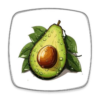 Avocado - Illustration - Viereckiger Kühlschrankmagnet - Weiß - Vorne