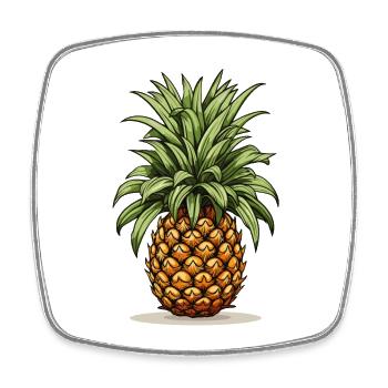 Pineapple - illustration - Square fridge magnet - white - Front
