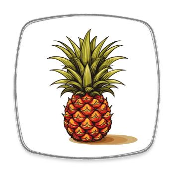 Pineapple - illustration - Square fridge magnet - white - Front