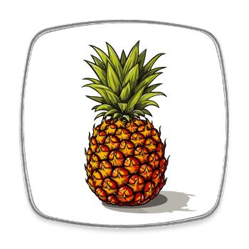 Pineapple - illustration - Square fridge magnet - white - Front
