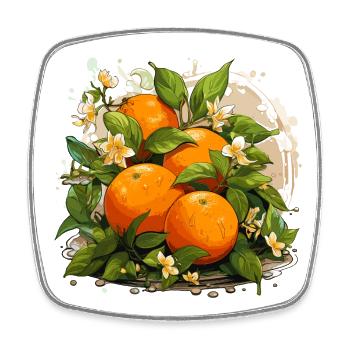 Orange - Illustration - Magnet carré - blanc - Devant