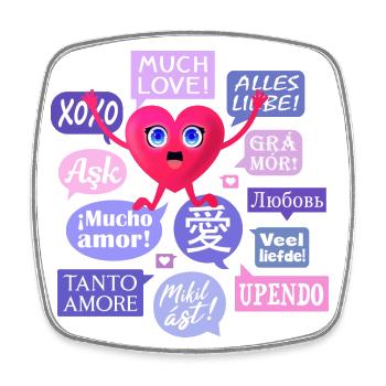 Heart (love, speech bubbles) - Square fridge magnet - white - Front