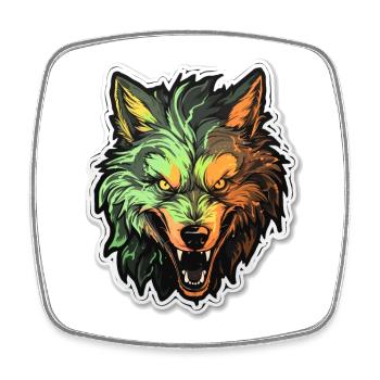 Wolf - Illustration - Viereckiger Kühlschrankmagnet - Weiß - Vorne