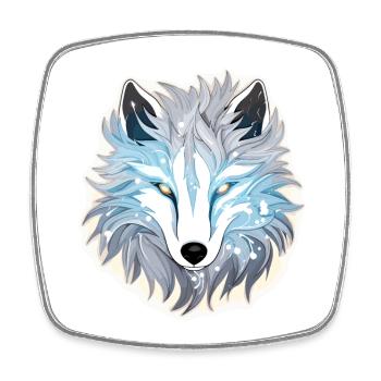 Wolf - Illustration - Square fridge magnet - white - Front
