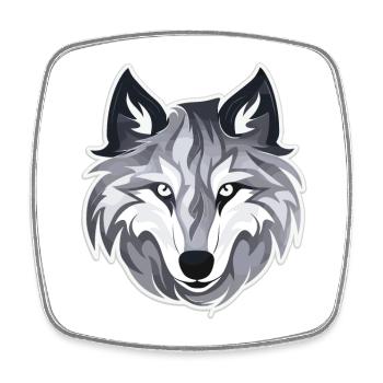 Wolf - Illustration - Square fridge magnet - white - Front