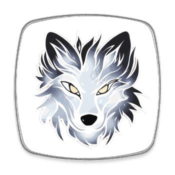 Wolf - Illustration - Viereckiger Kühlschrankmagnet - Weiß - Vorne