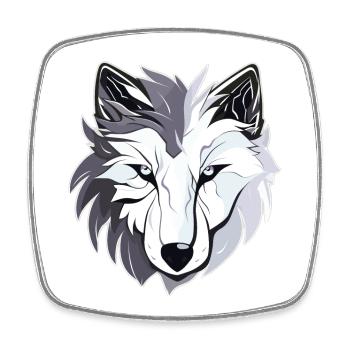 Wolf - Illustration - Square fridge magnet - white - Front