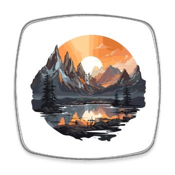 Paysage - Illustration - Magnet carré - blanc - Devant