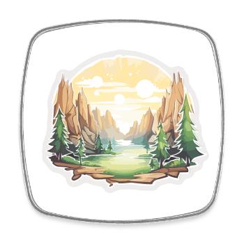 Landscape - Illustration - Square fridge magnet - white - Front