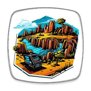 Paysage - Illustration - Magnet carré - blanc - Devant