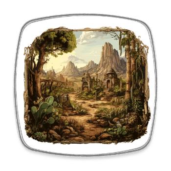 Paysage - Illustration - Magnet carré - blanc - Devant