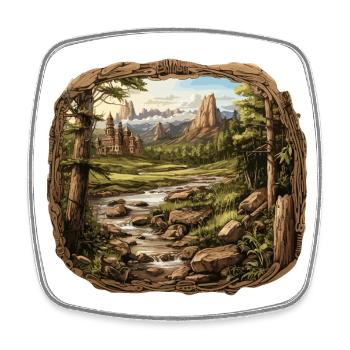 Landscape - Illustration - Square fridge magnet - white - Front